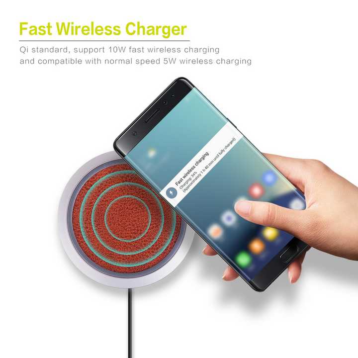 Qi Leather wireless Fast Charge Pad